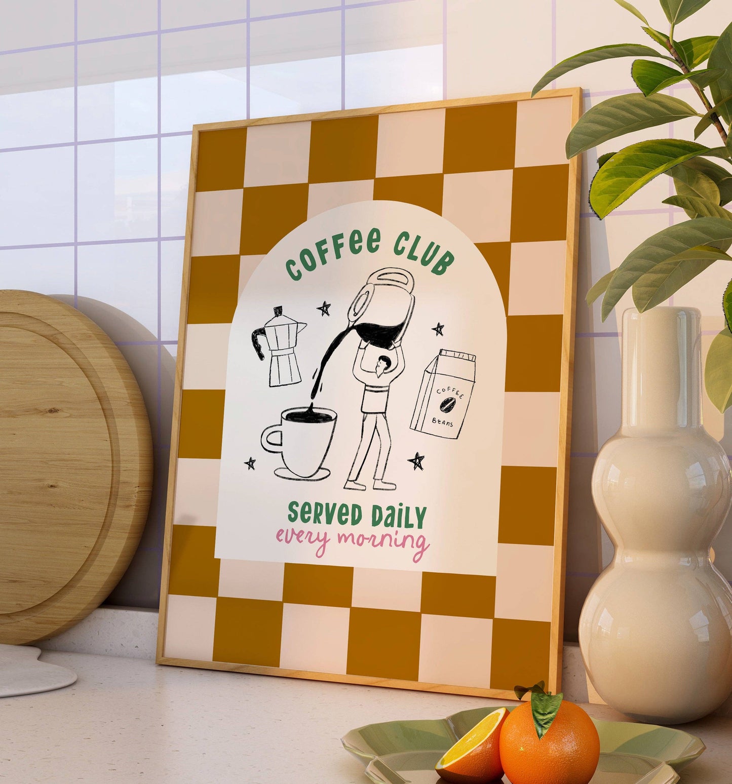 Daily Coffee Club Print: A4