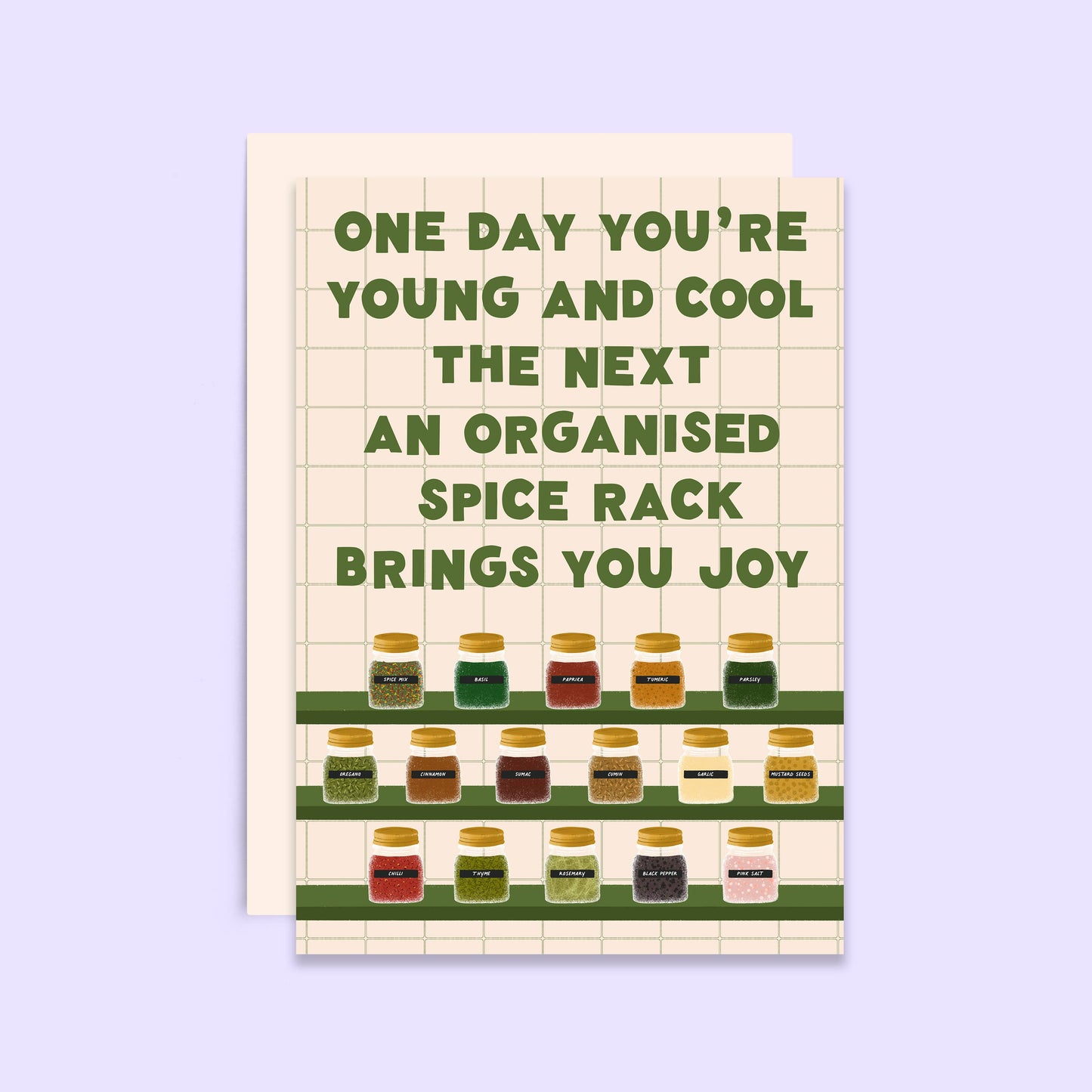 Organised Spice Rack Birthday Card