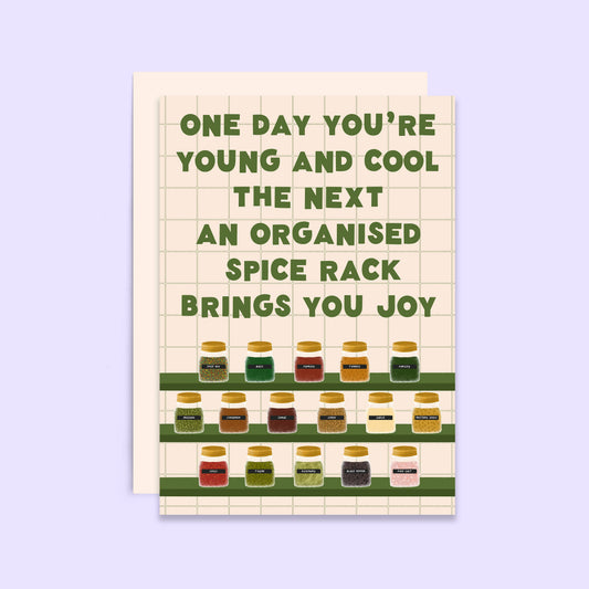 Organised Spice Rack Birthday Card