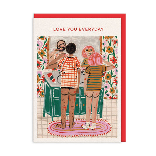 Bathroom Couple Greeting Card