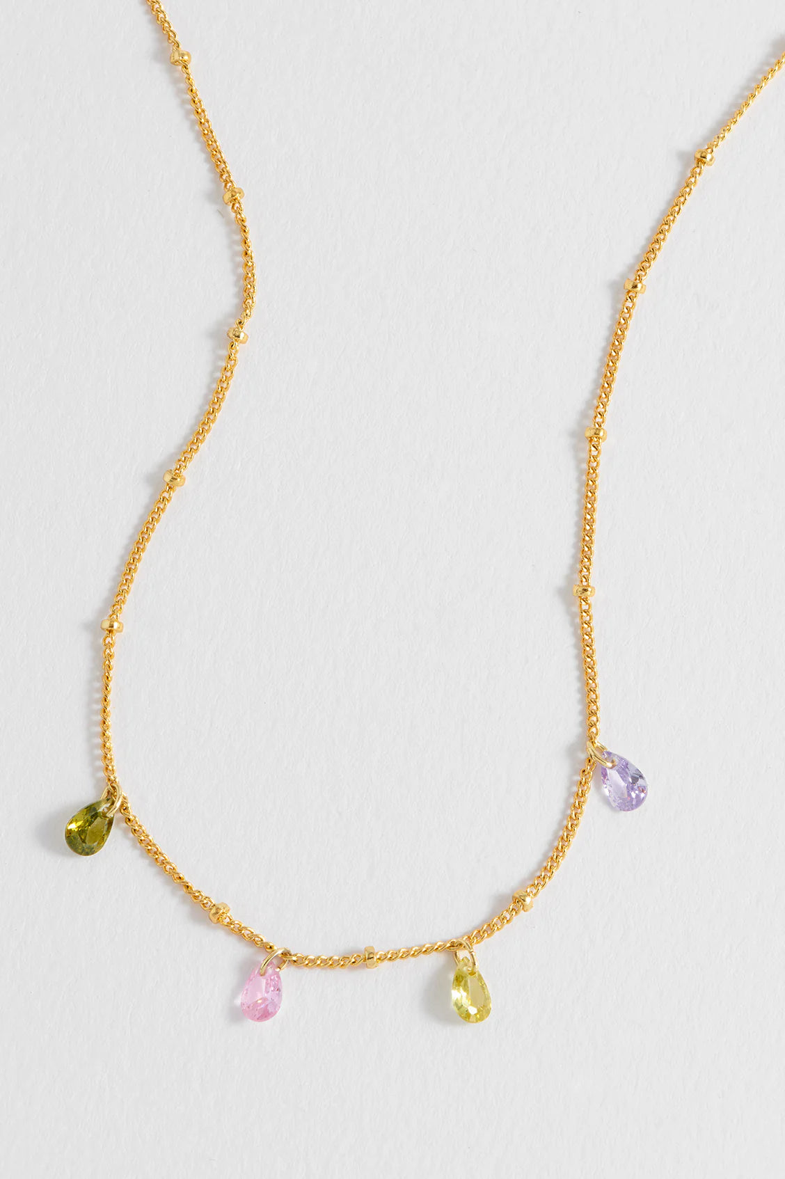 Estella Bartlett Multi CZ Pear Drop Necklace