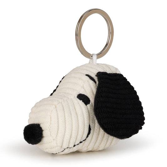 Bon Ton Toys Snoopy Head Corduroy Cream Keyring - 4.5cm