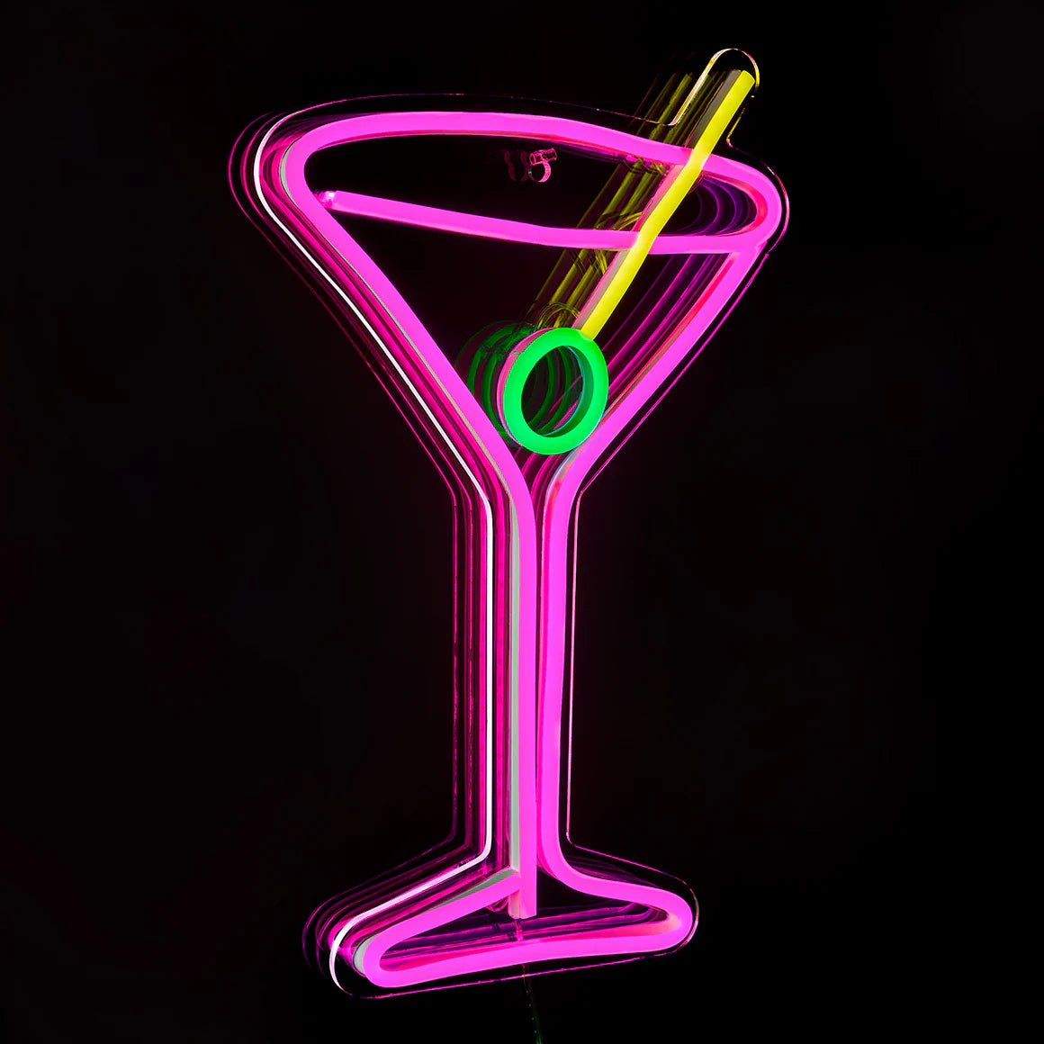 Neon Wall Cocktail Glass