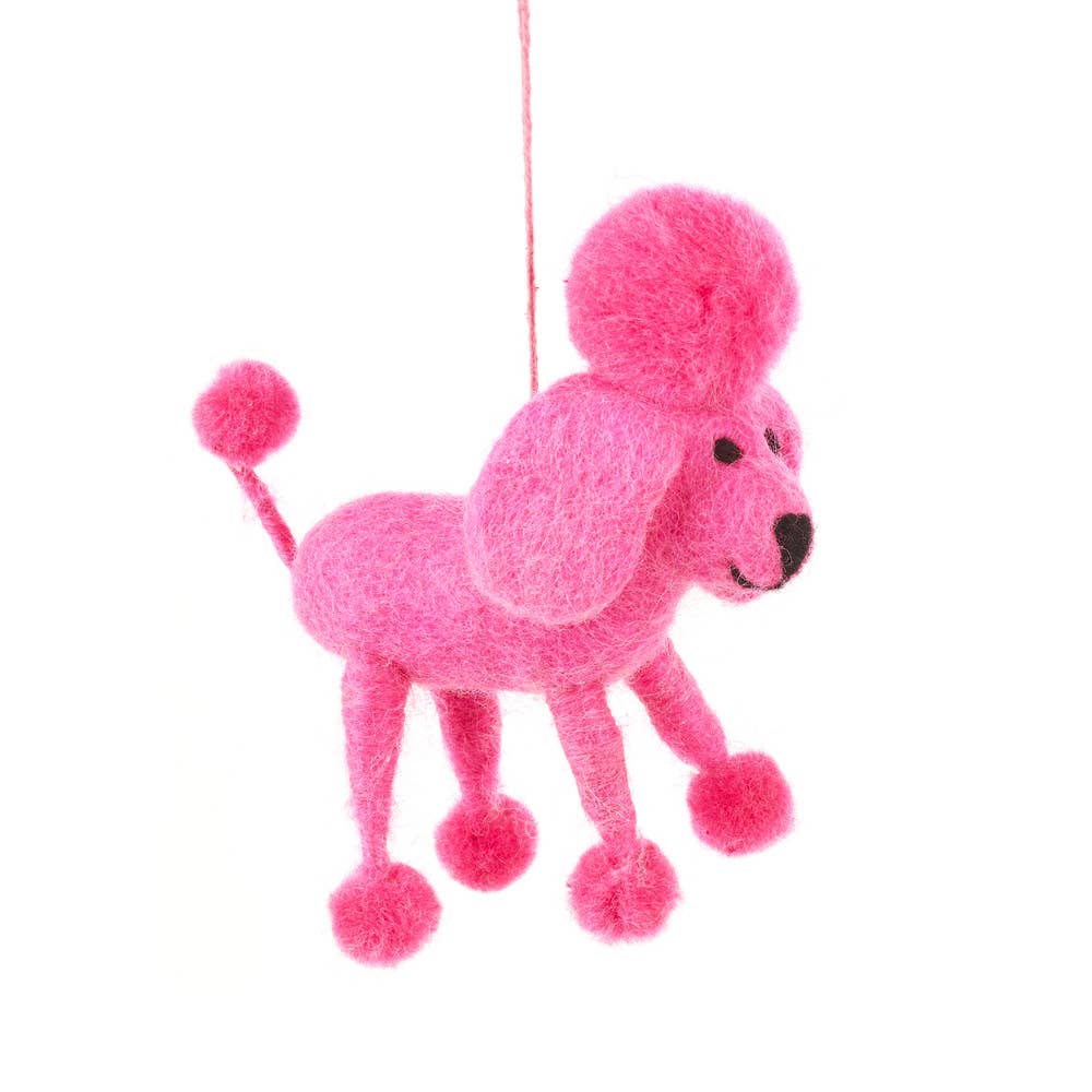 Handmade Biodegradable Felt Hanging Perez the Poodle Dog Dec