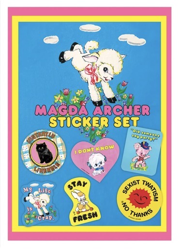 Funny set of 6 vinyl stickers by Magda Archer