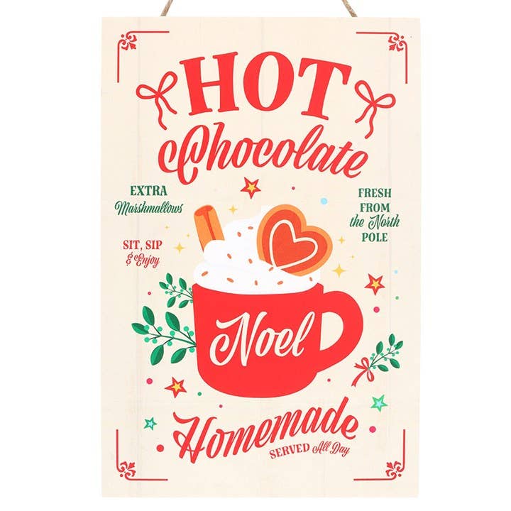 Homemade Hot Chocolate Christmas Hanging Sign