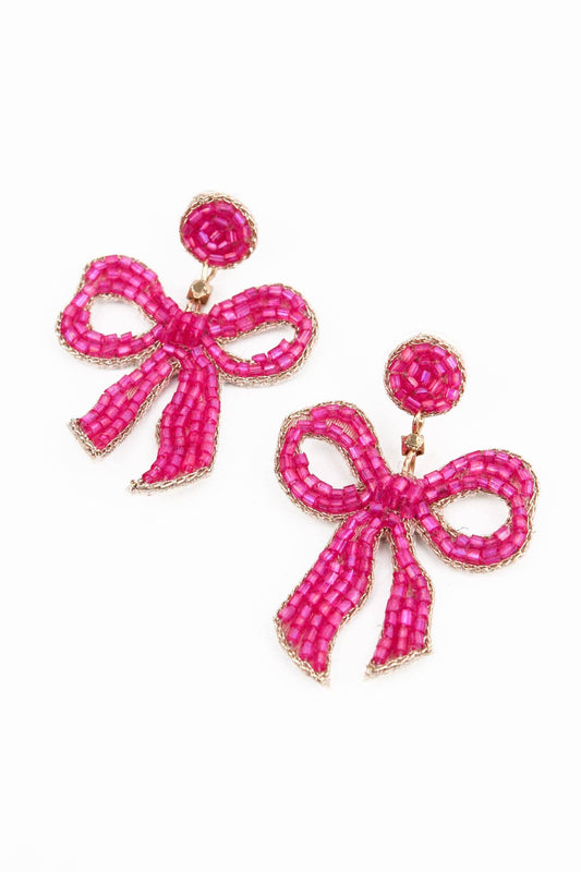 PINK BOW EARRINGS