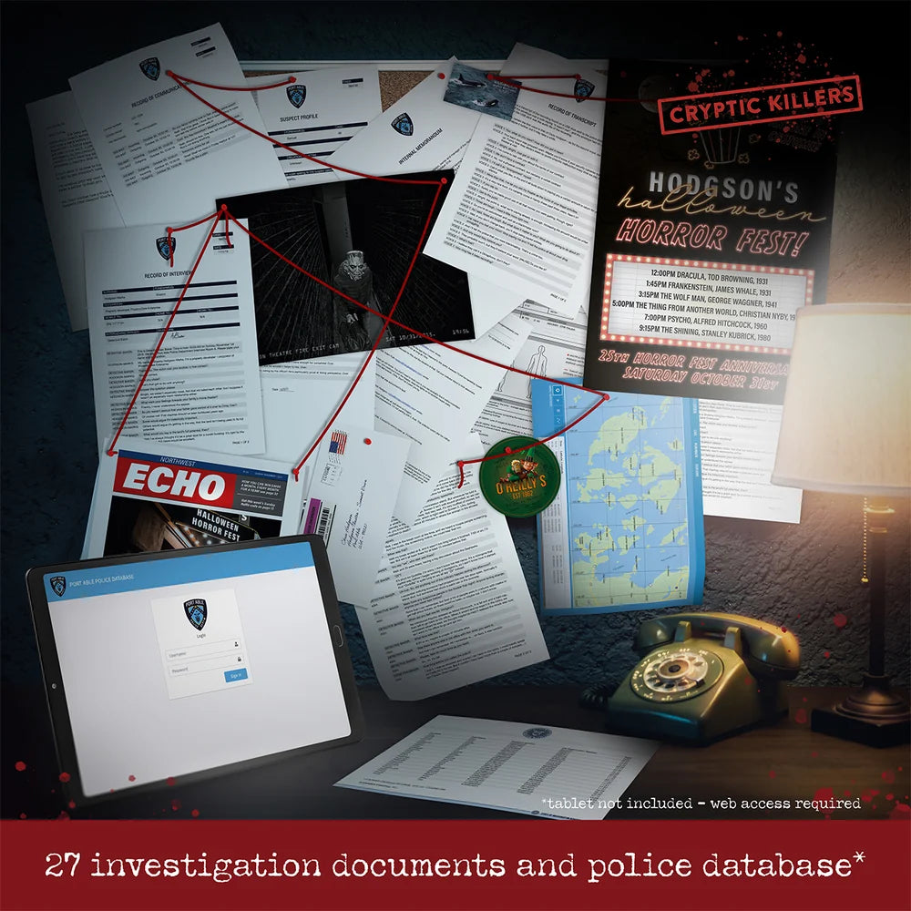 Cryptic Killers Unsolved Murder Mystery Game