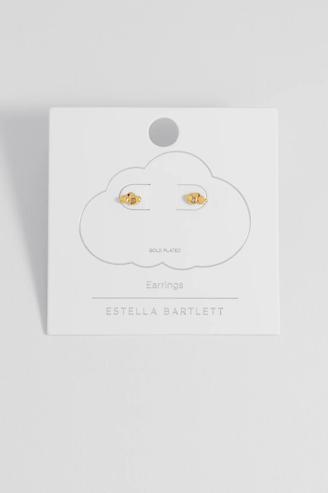 Estella Bartlett Double CZ Heart Stud Earrings