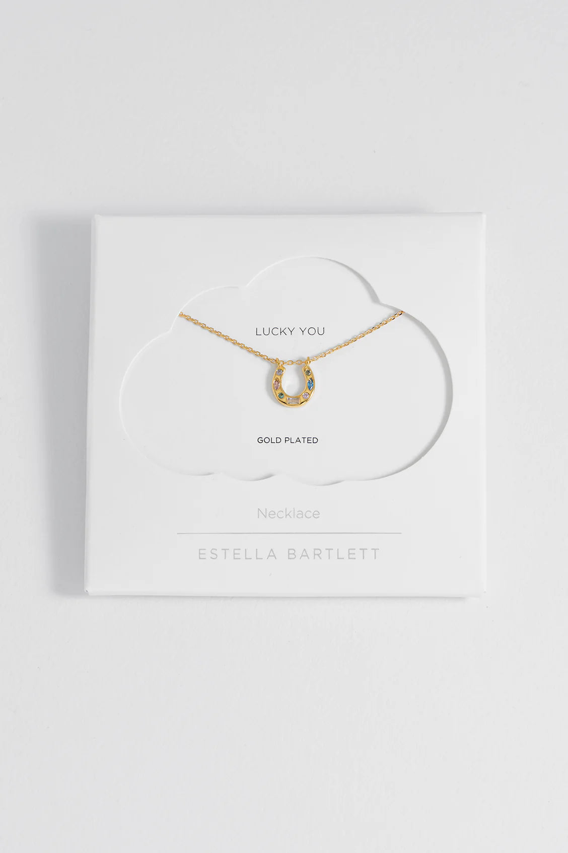 Estella Bartlett Multi Pastel CZ Horseshoe Necklace