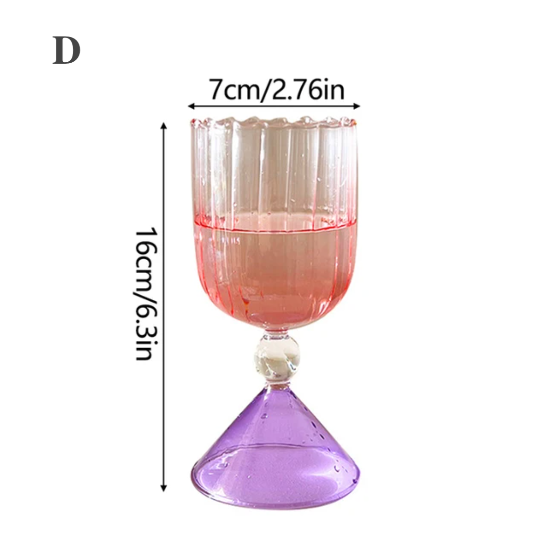 Champagne Cocktail or Wine Glass - Orange & Purple