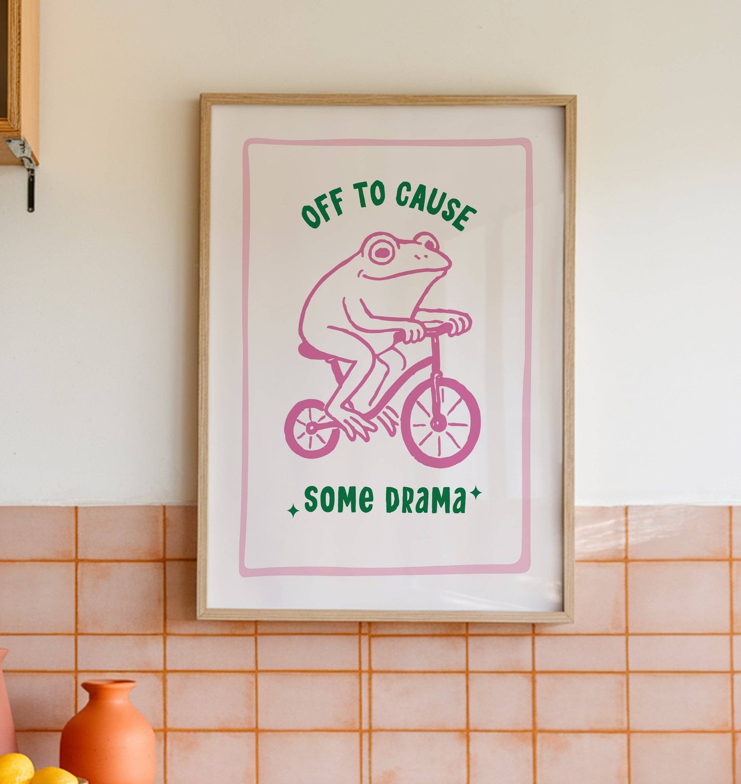 Off to Cause some Drama Frog Print: A4