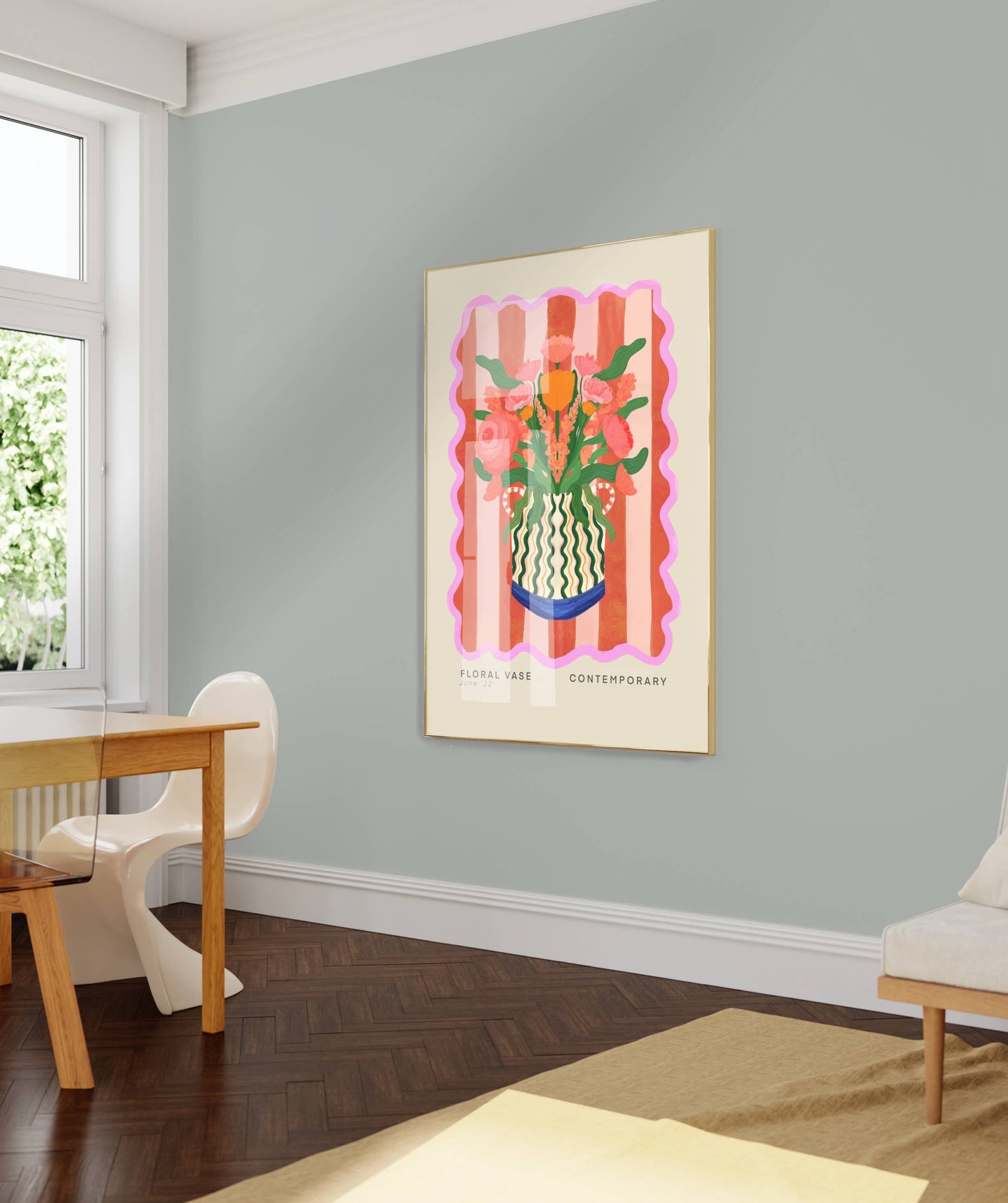 Vase Art Print, Colourful Art Print, Hand Drawn Art, Quirky: A3