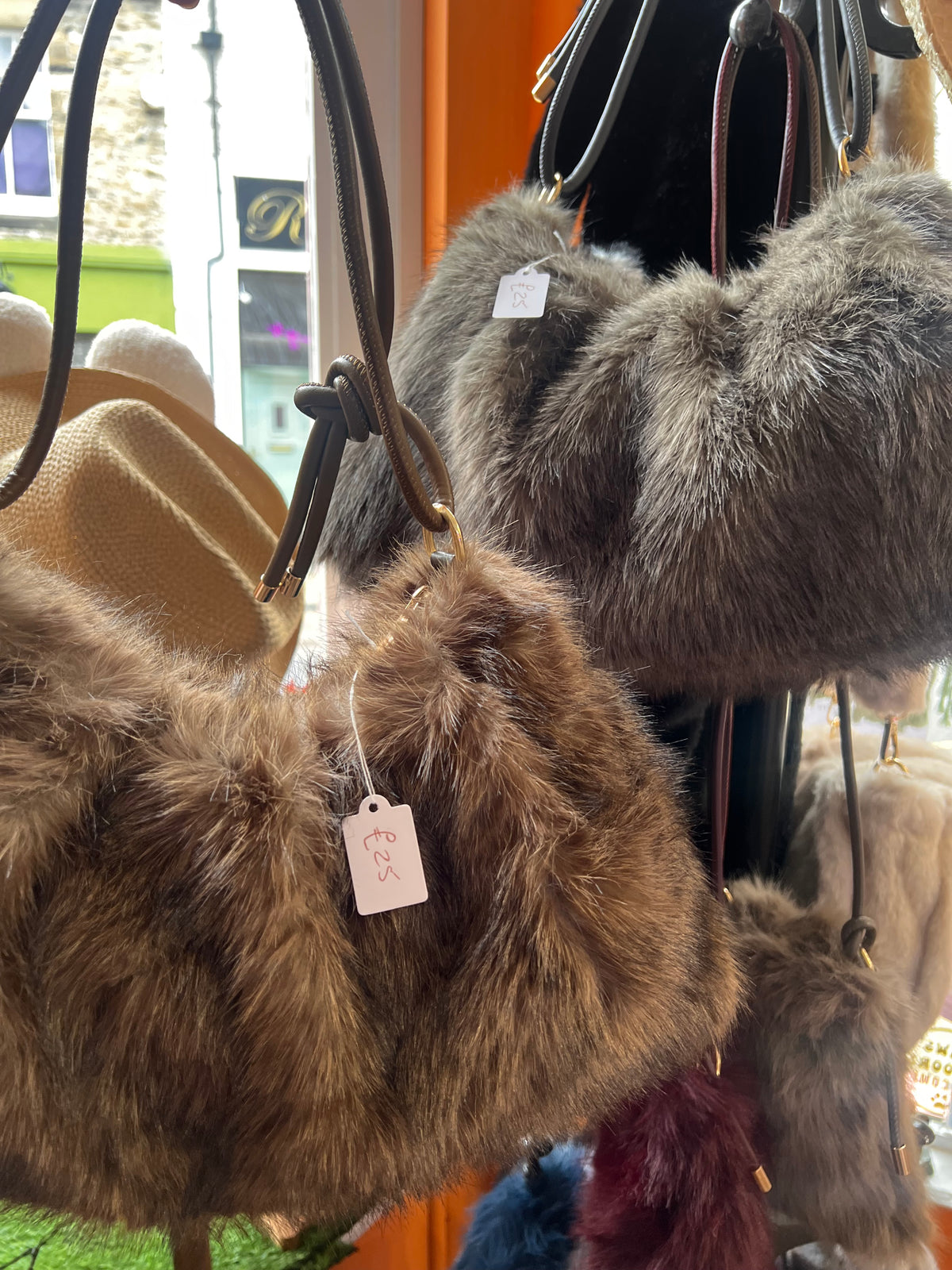 Fluffy Faux-Fur Bag in Brown