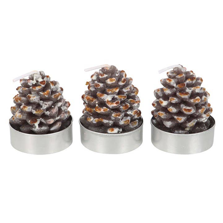 Set of 6 Pinecone Tealight Candles