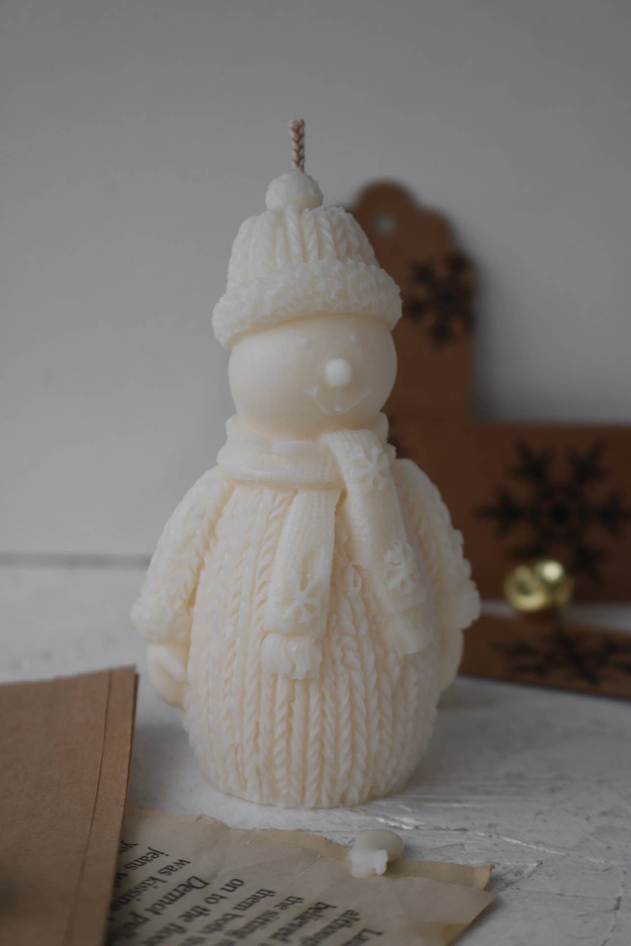 Snowman candle: Matcha