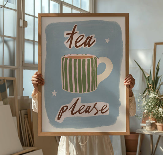 Tea Please Kitchen Illustration Print: A4
