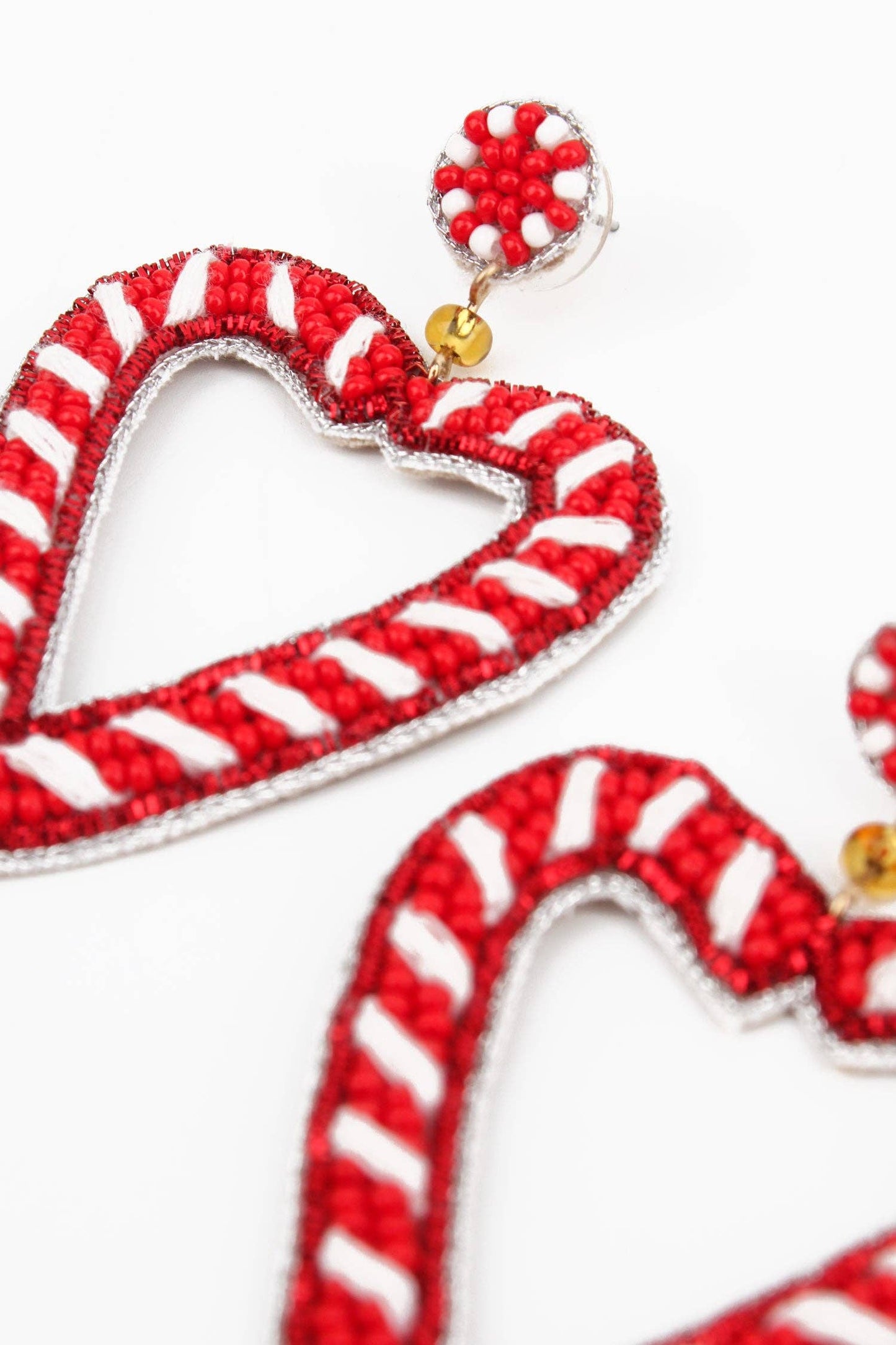 HEART CANDY CANE EARRINGS