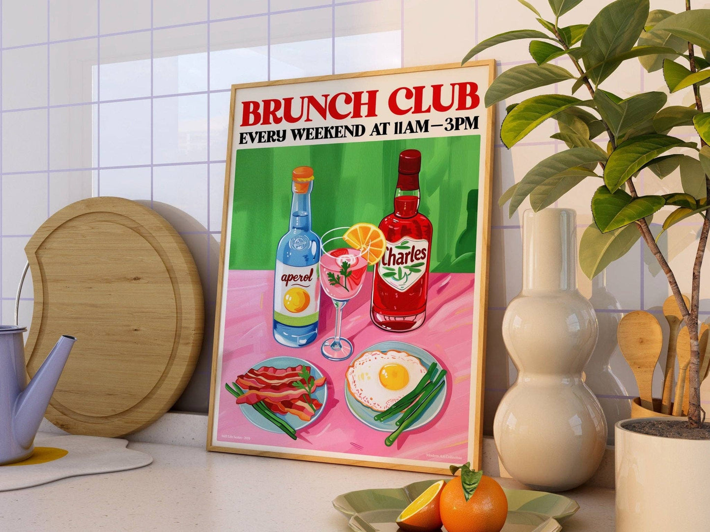 Brunch Club Kitchen Print: A3