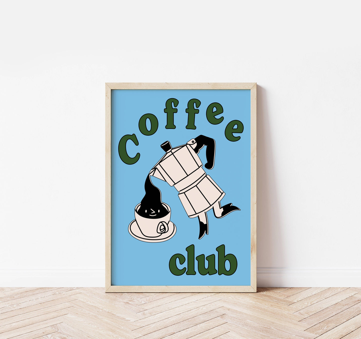Coffee Club Print in Blue: A4