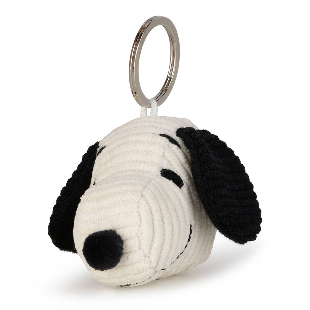 Bon Ton Toys Snoopy Head Corduroy Cream Keyring - 4.5cm
