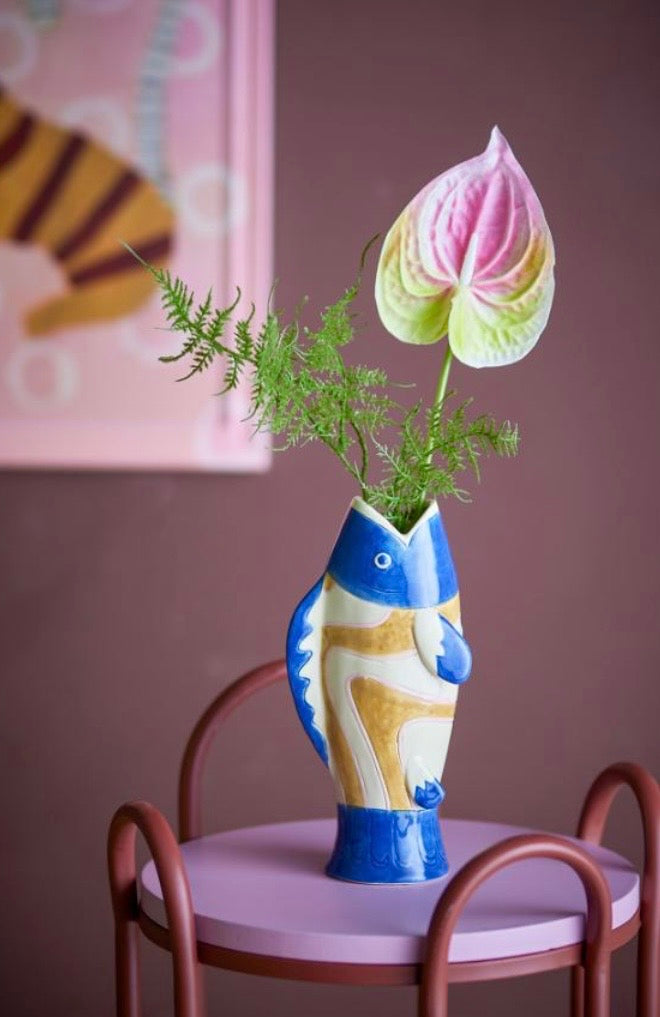 Irving stoneware fish vase