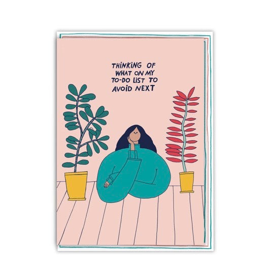 Thinking Of What On My To Do List Greetings Card by Majasbok