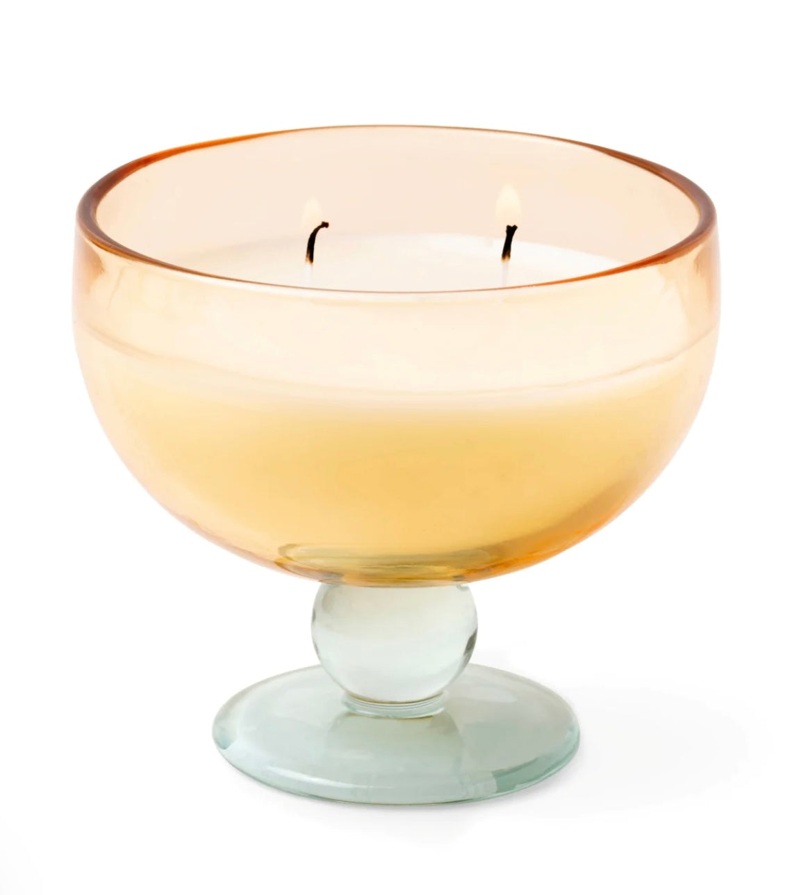 Tinted glass goblet candle
