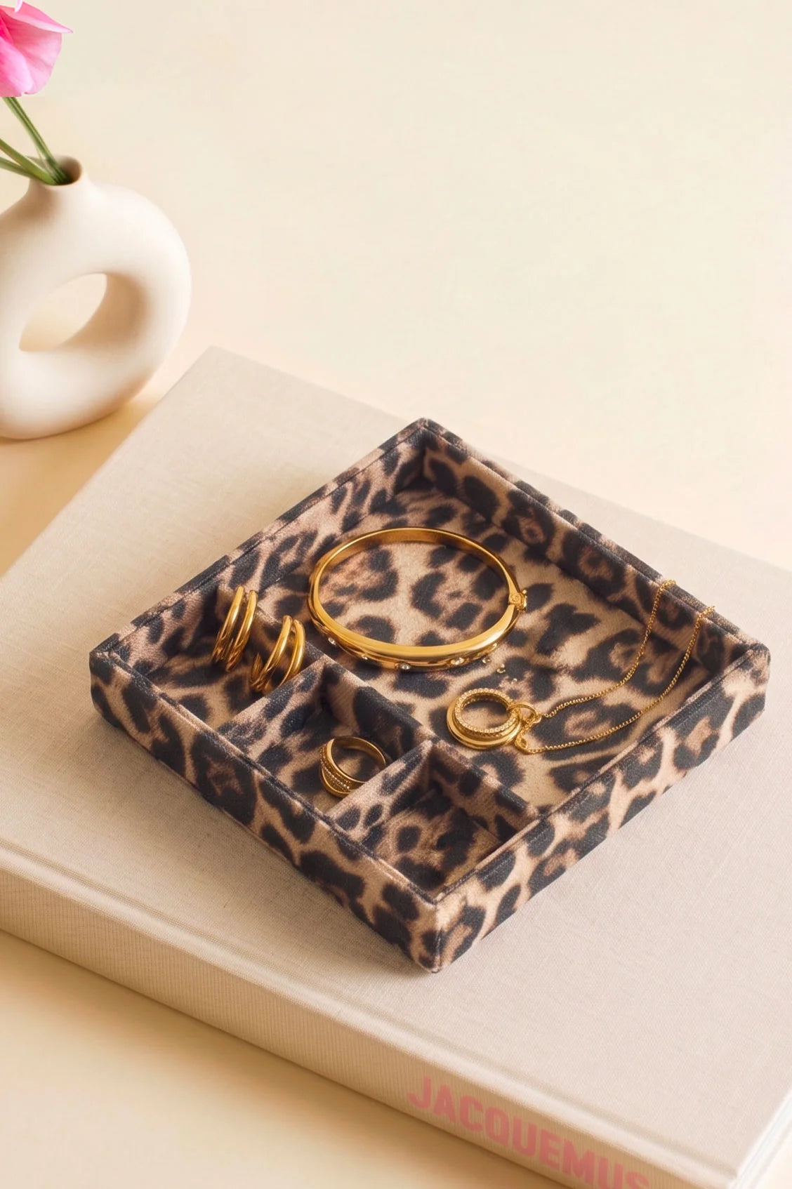 Estella Bartlett Leopard Print Four-section Jewellery Tray