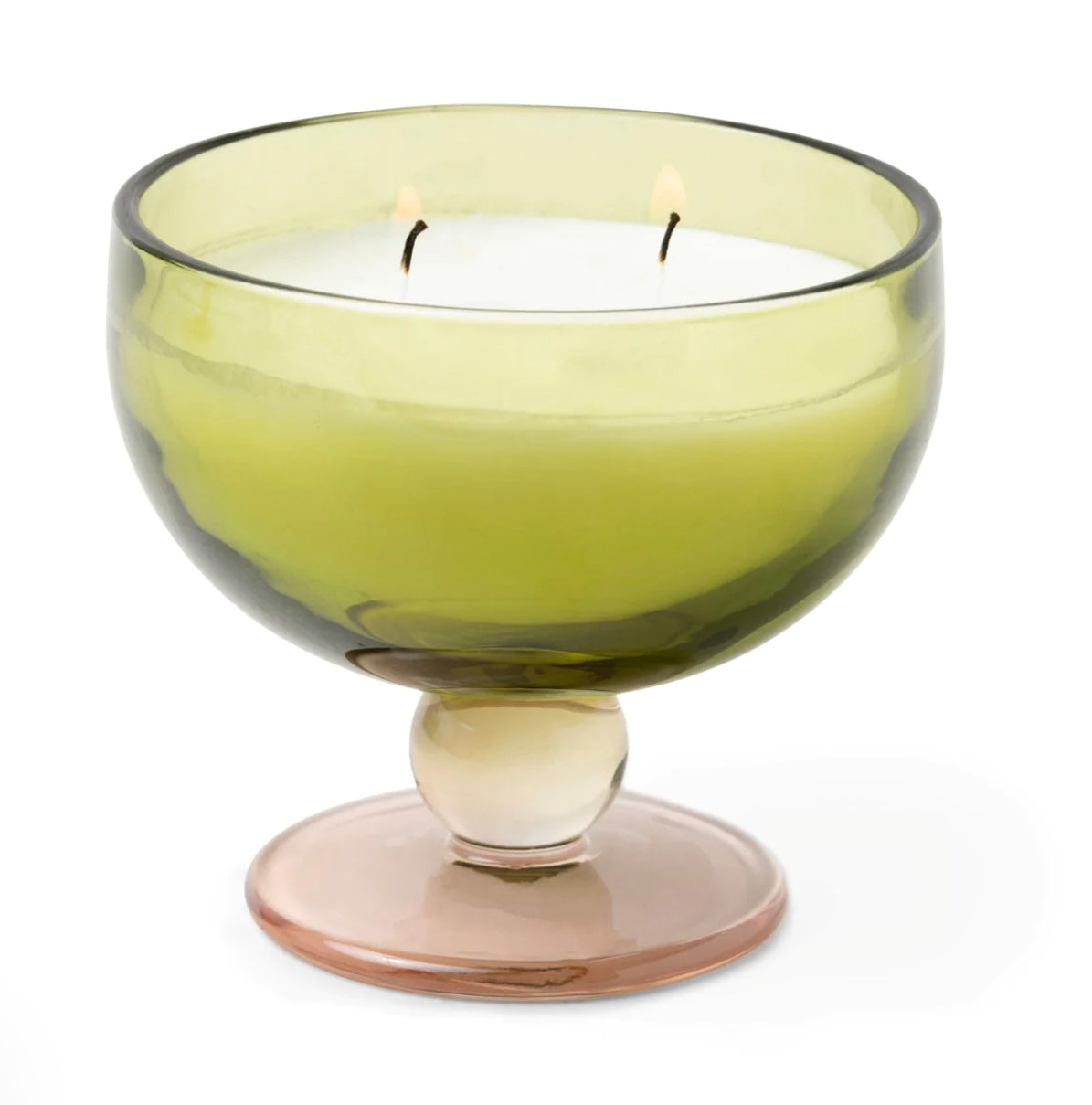 Tinted glass goblet candle