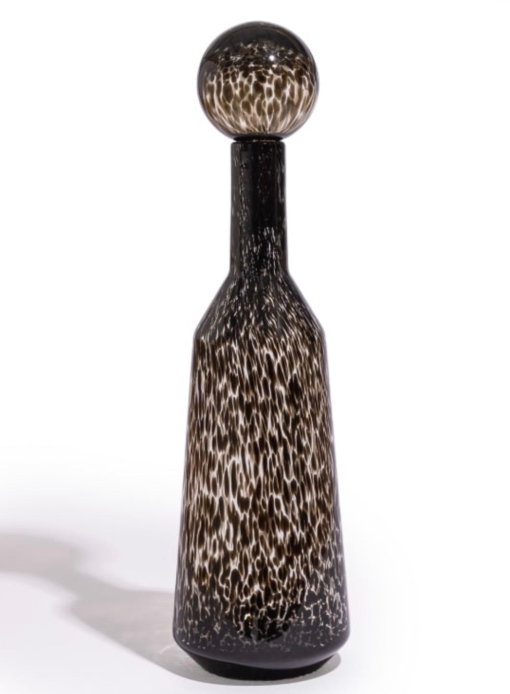 Tall Clear Leopard Glass Apothecary Bottle