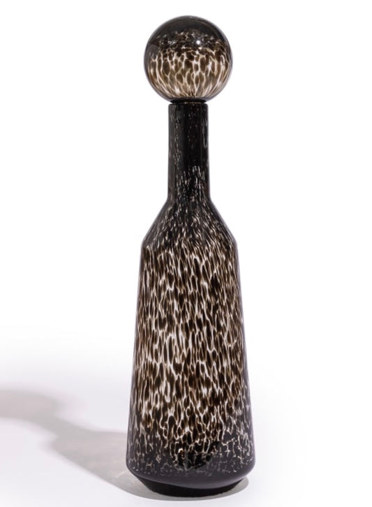 Tall Clear Leopard Glass Apothecary Bottle