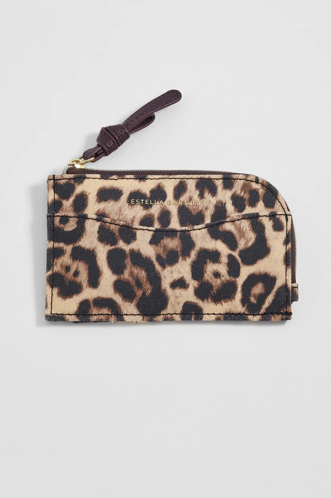 Estella Bartlett Leopard Zip Around Bow Purse