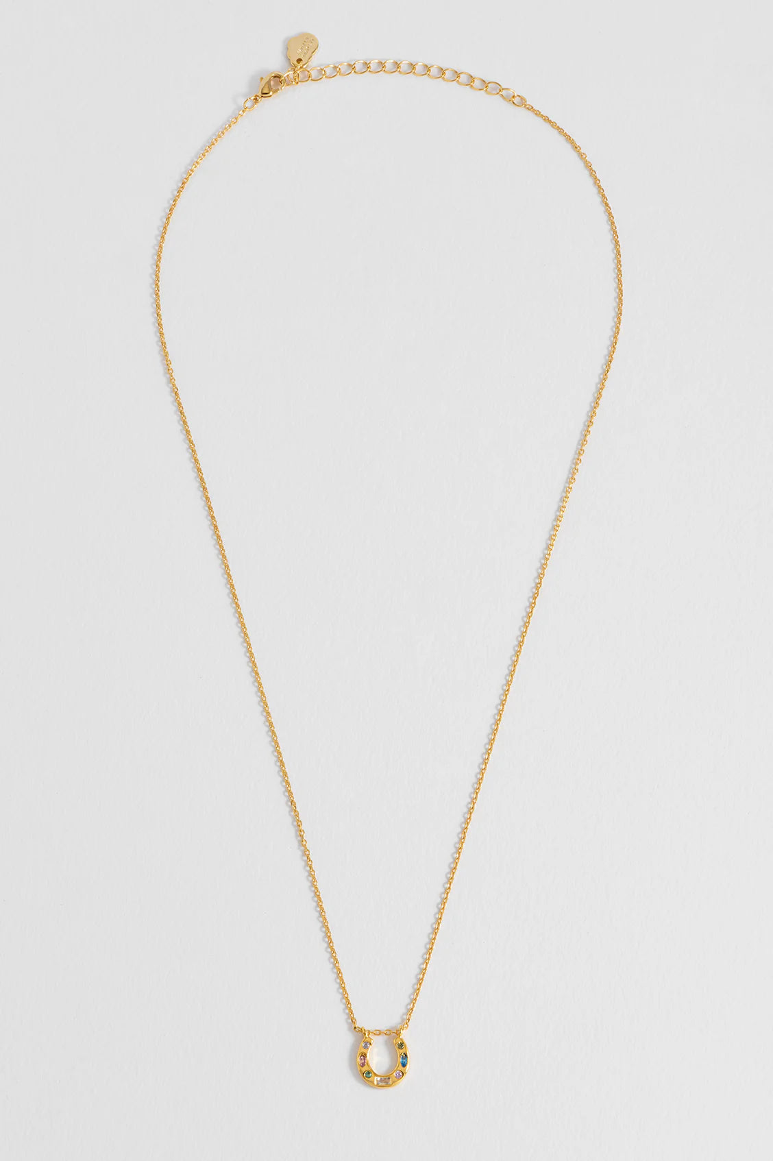Estella Bartlett Multi Pastel CZ Horseshoe Necklace