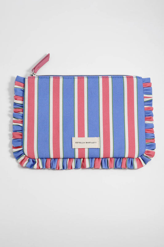 Estella Bartlett Blue Stripe Frill Pouch