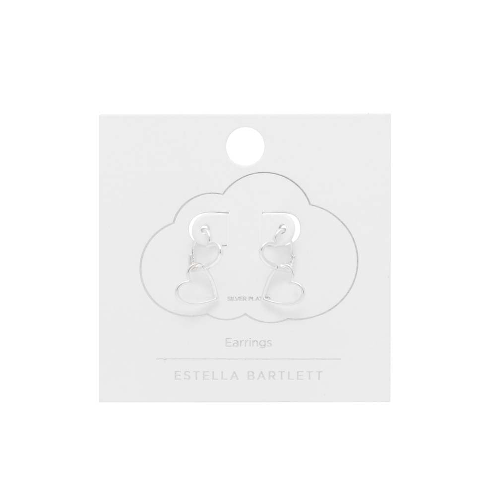 Silver Hinged Heart Hoop Earrings