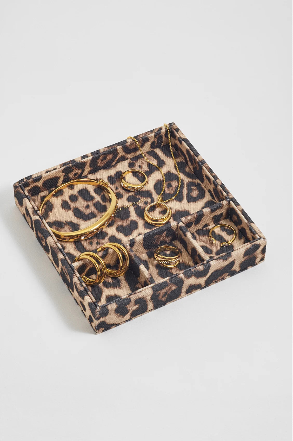 Estella Bartlett Leopard Print Four-section Jewellery Tray