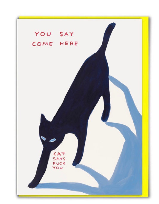 You Say Come Here Birthday Card by David Shrigley