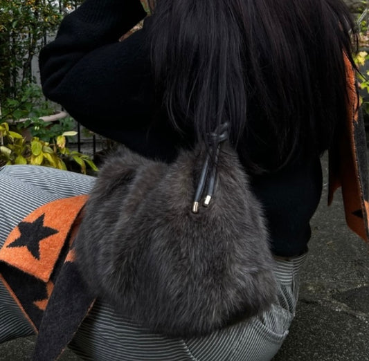 Fluffy Faux-Fur Bag in Brown