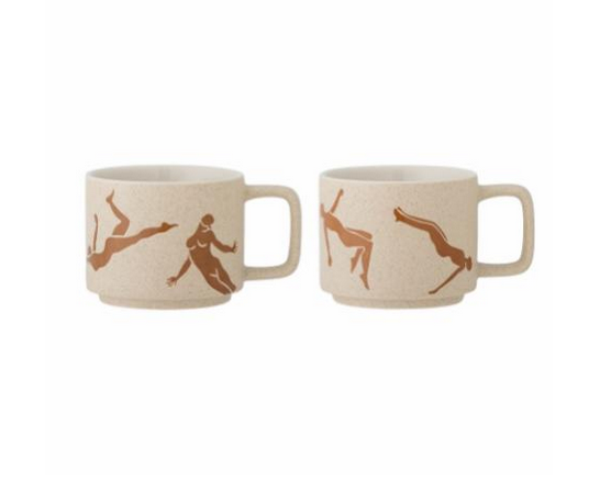 Harlow set of 2 Brown Stoneware Mugs