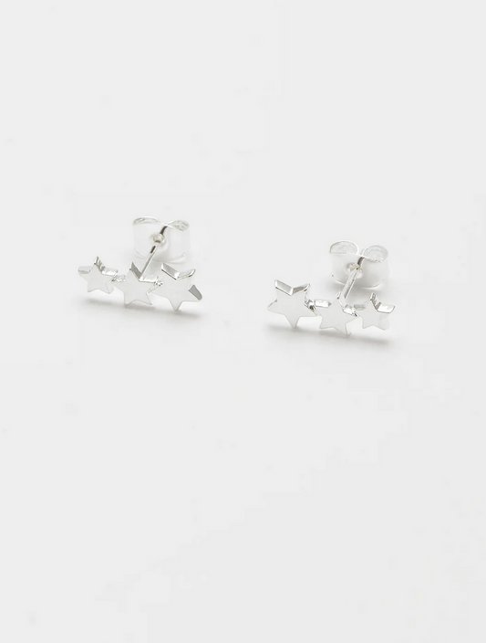 Estella Bartlett Trio Star Silver Plated Earrings