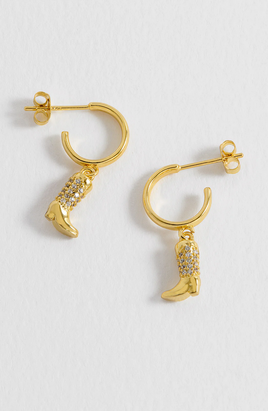 Estella Bartlett Cowboy Boot Hoop Earrings