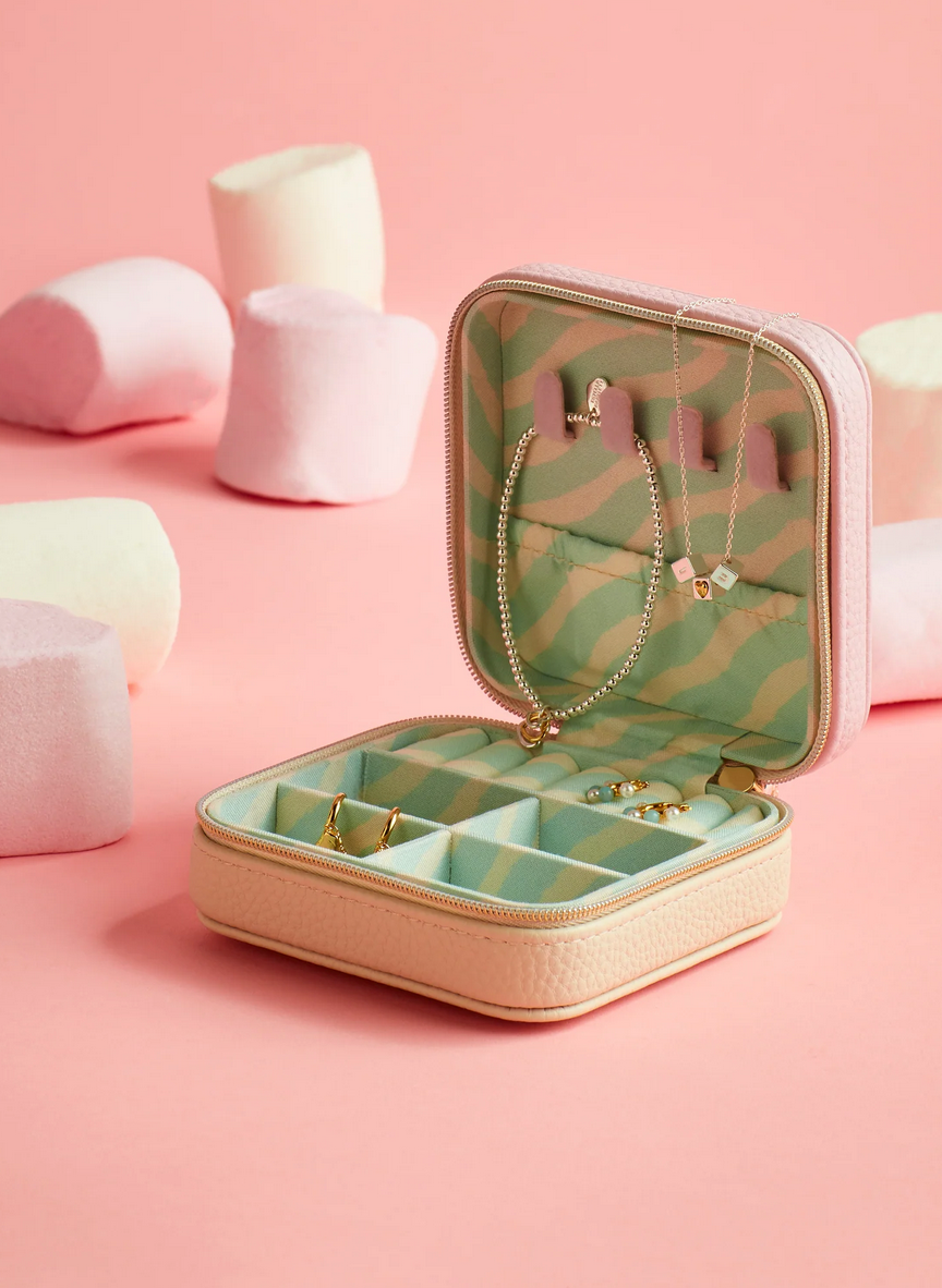 Estella Bartlett Pink & Cream Mini Square Jewellery Box