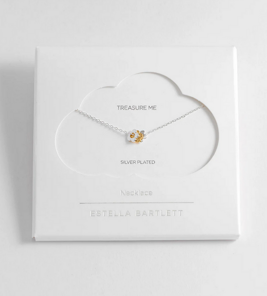 Estella Bartlett Multi Flower Bead Silver Plated Necklace