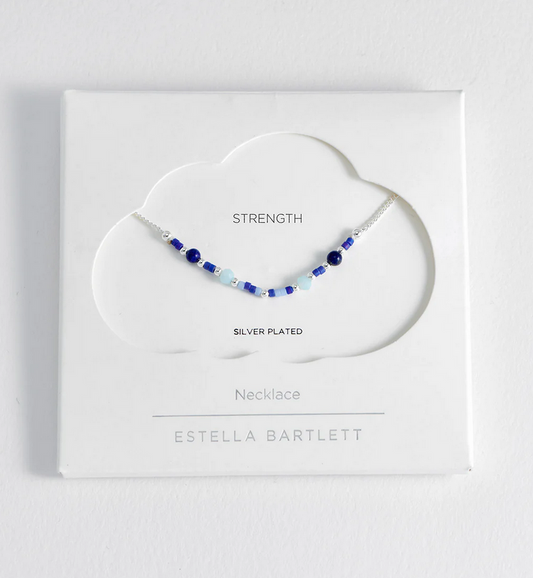 Estella Bartlett Mini Blue Beaded Silver Plated Necklace