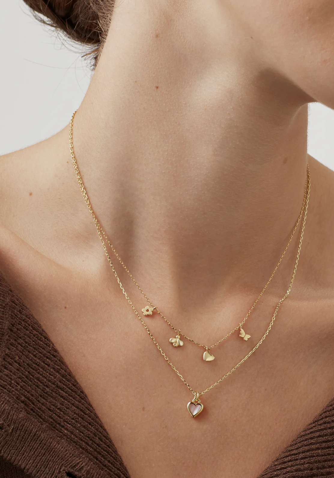 Estella Bartlett Bee and Butterfly Gold Plated charm Necklace