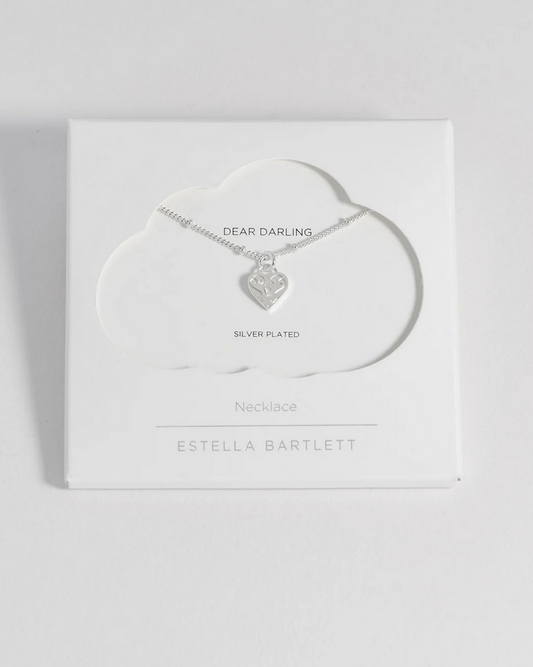 Estella Bartlett Silver Heart Padlock Necklace