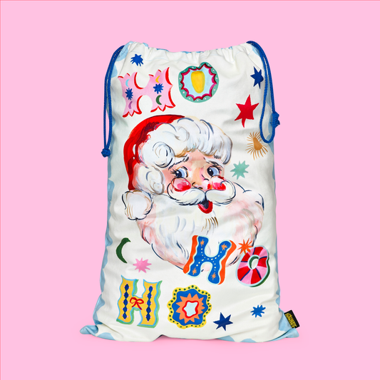 Jolly Santa Velvet Santa Sack