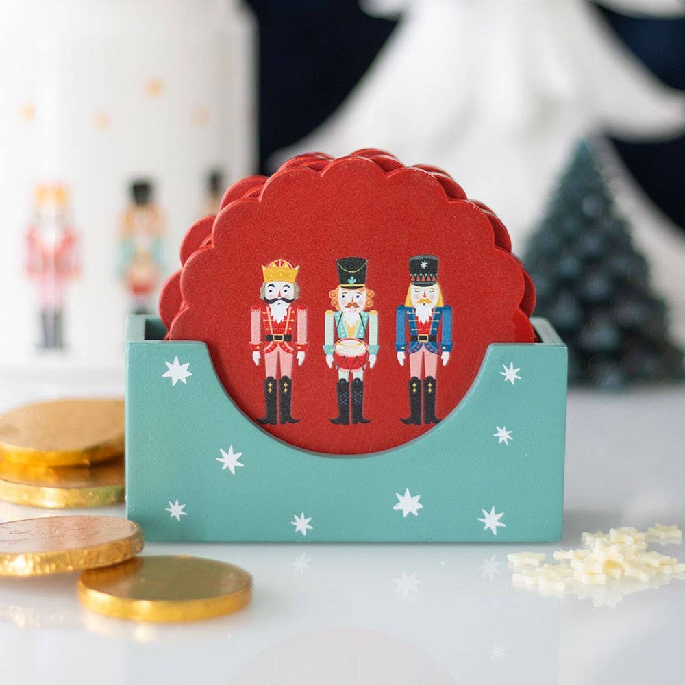 Nutcracker Christmas Coaster Set