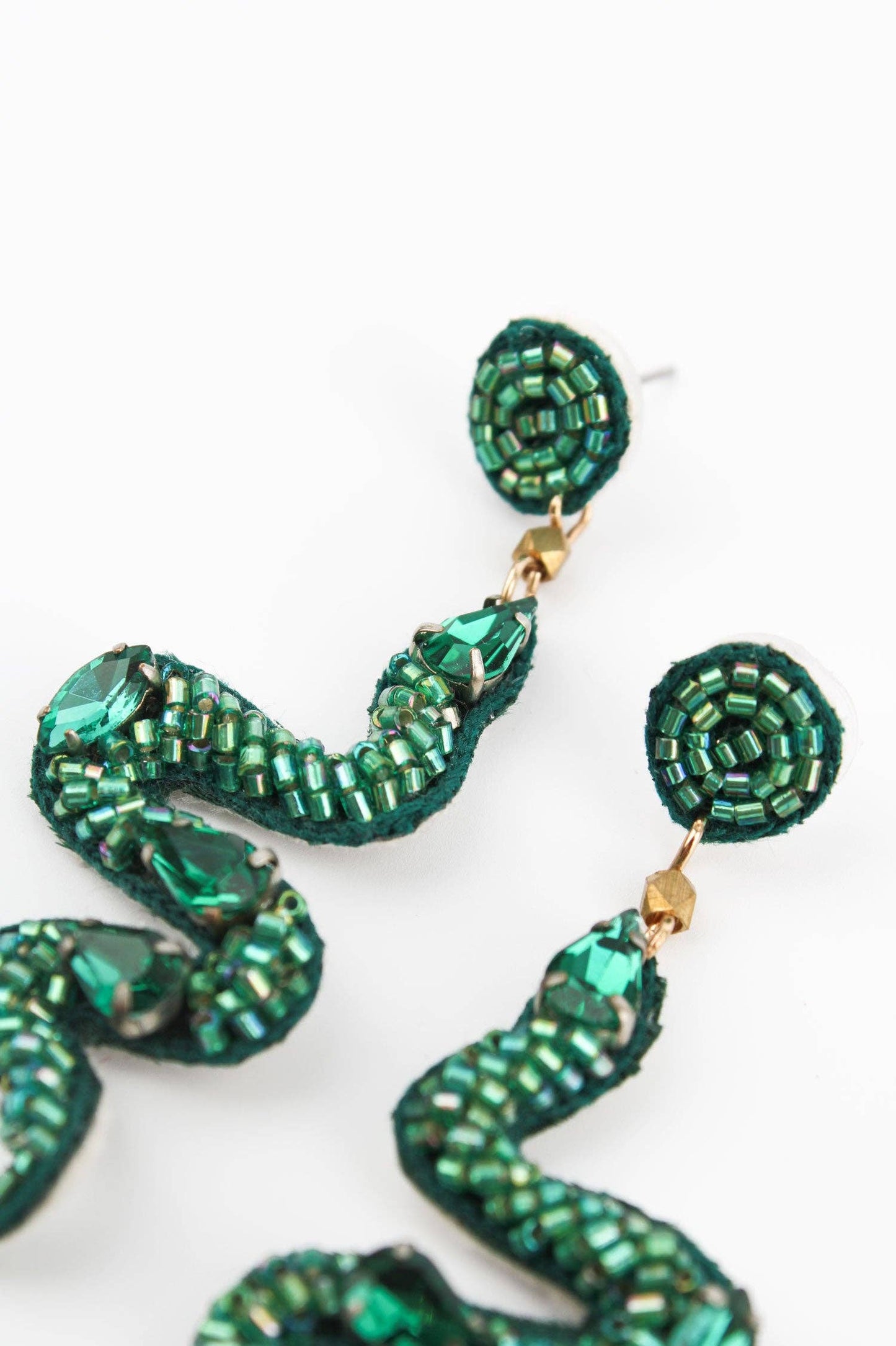 GREEN SNAKE EARRINGS